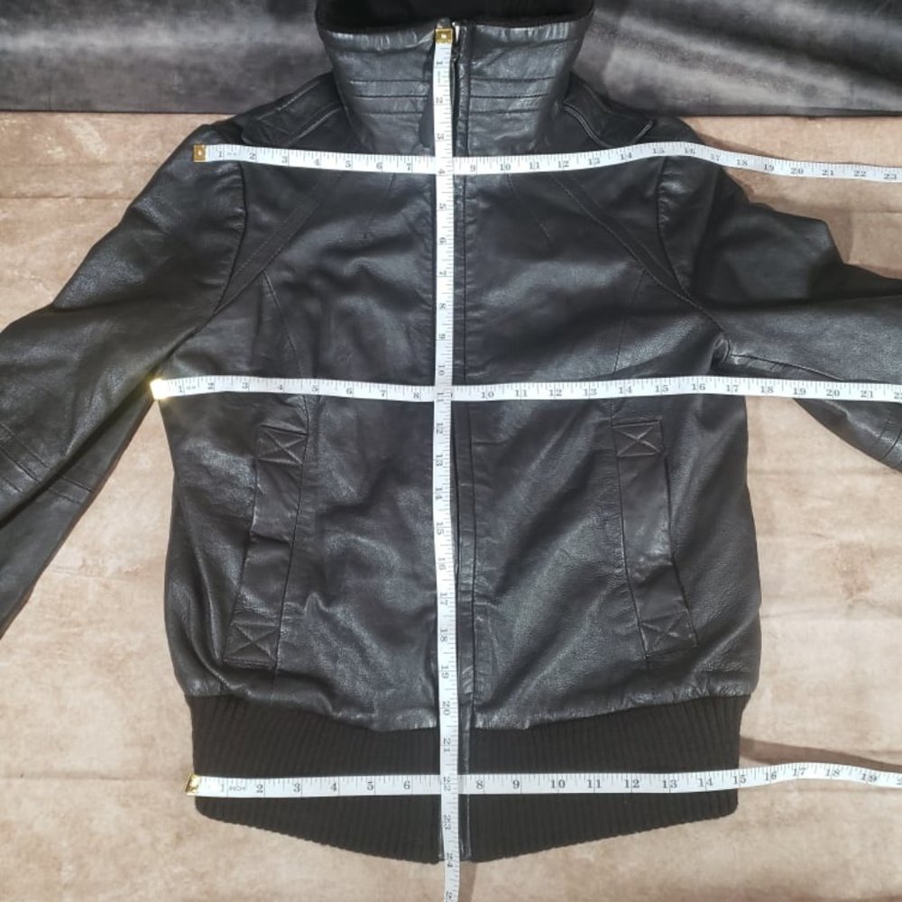 Zara Basic Leather Jacket - image 7